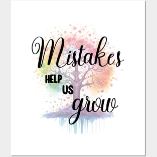 Mistakes Help Us Grow Colorful Tree Posters and Art